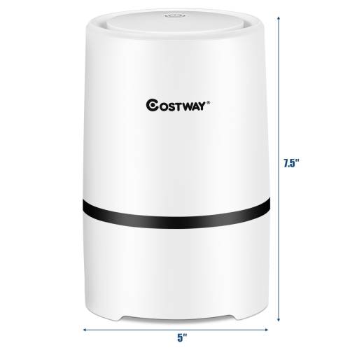 Costway Mini Ionic HEPA Air Purifier W/2pcs 3-in-1 Composite HEPA Filter Nightlight, USB