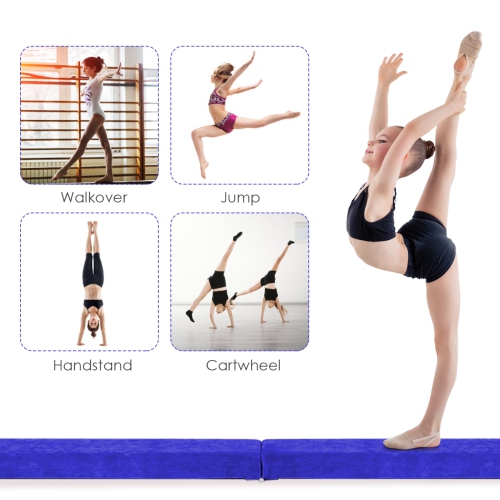 Costway 7FT Folding Floor Balance Beam Gymnastics Equipment for Practice Training