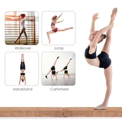 Costway 7FT Folding Floor Balance Beam Gymnastics Equipment for Practice Training