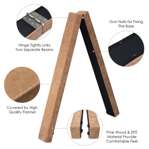 Costway 7FT Folding Floor Balance Beam Gymnastics Equipment for Practice Training