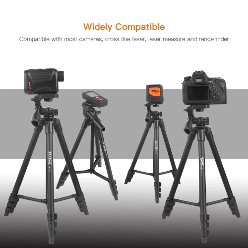 Tripod, 55-Inch Camera Tripod, Lightweight Aluminum Travel Tripod with Carry Bag, Maximum Load Capacity 6.6 LB, 1/4" Mounting