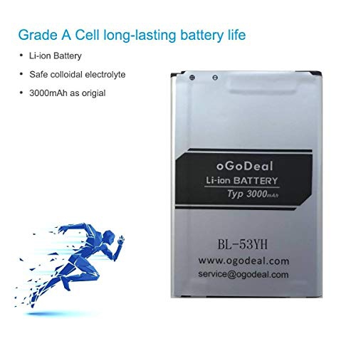 oGoDeal G3 Battery, Battery Replacement for LG G3 Battery BL-53YH 3000mAh Li-Ion LG Spare Battery