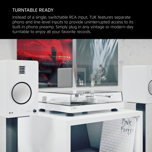 Kanto TUK Powered Speaker with Headphone Out, USB DAC, Dedicated Phono Pre-amp, Bluetooth, Matte Black