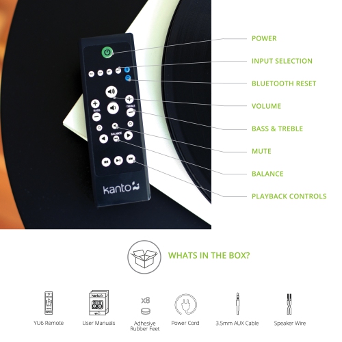 Kanto YU6 Powered Speakers with Bluetooth® and Phono Preamp | Walnut | Pair