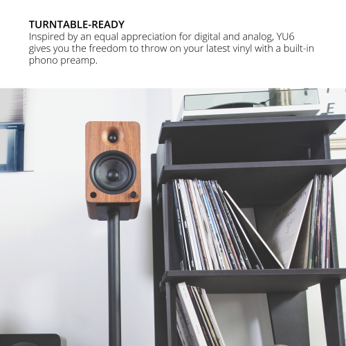 Kanto YU6 Powered Speakers with Bluetooth® and Phono Preamp | Walnut | Pair