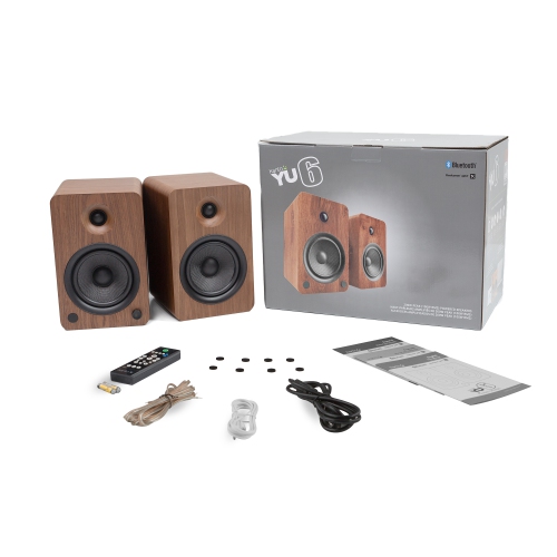 Kanto YU6 Powered Speakers with Bluetooth® and Phono Preamp | Walnut | Pair