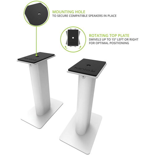 Kanto SP9W 9 Inch Universal Desktop Speaker Stand, White