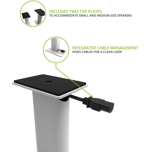 Kanto SP9W 9 Inch Universal Desktop Speaker Stand, White