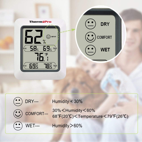 Hygromètre numérique TP50 thermomètre d'intérieur thermomètre d'ambiance et  jauge d'humidité avec moniteur d'humidité de la température