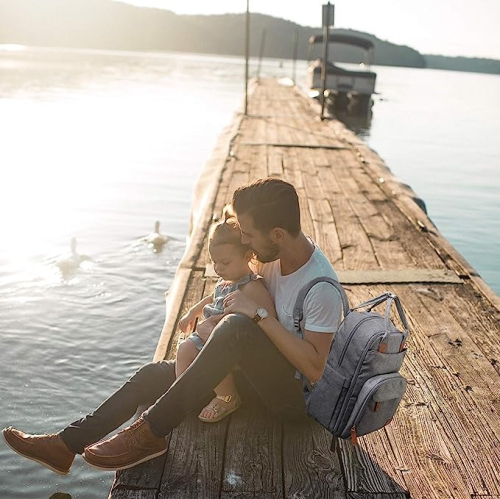 Sac à couches Premium de Navor - Sac à dos étanche multifonction - Sac de voyage Baby Essentials avec poche isotherme - sacs à langer de maternité -