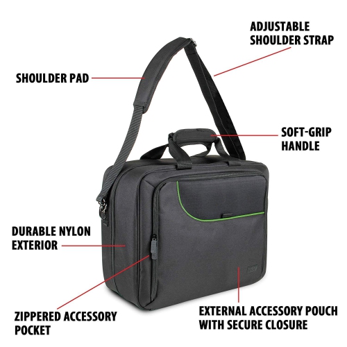USA GEAR Xbox One Travel Case Console Bag with Kinect Storage, Adjustable Carrying Shoulder Strap