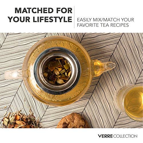 Verre Collection Teapot Stovetop Glass Kettle with Stainless Steel Removable Infuser, Loose Leaf Tea