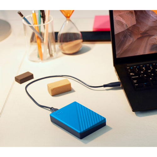 Disque dur externe portatif USB My Passport de 4 To de WD - Bleu