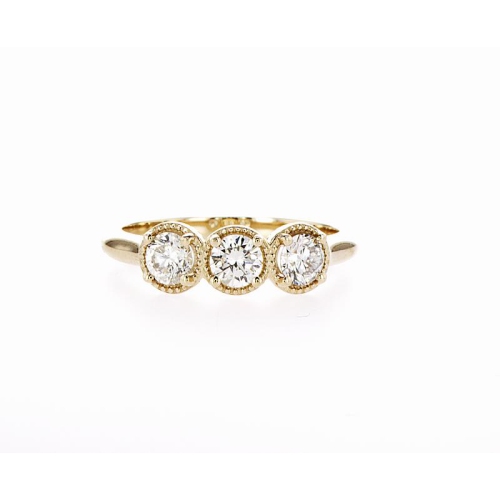 MYDIAMOND  14K Three 0.73Ctw Diamond Stone Bridal Engagement Ring- Size 7 In Multicolor