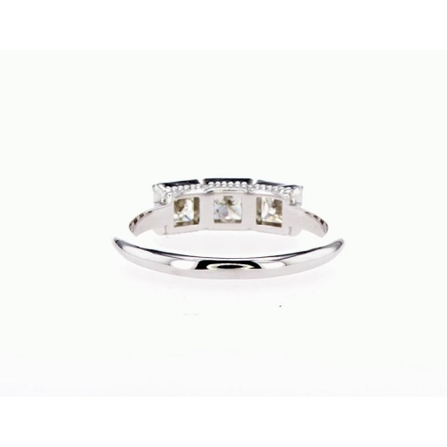 14K Three 0.70Ctw Diamond Stone Bridal Engagement Ring- Size 6