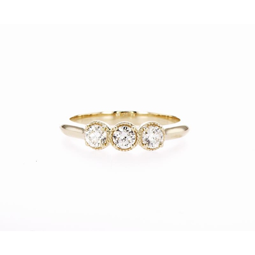 MYDIAMOND  14K Three 0.45Ctw Diamond Stone Bridal Engagement Ring- Size 6 In Multicolor