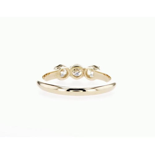 14K Three 0.45Ctw Diamond Stone Bridal Engagement Ring- Size 8