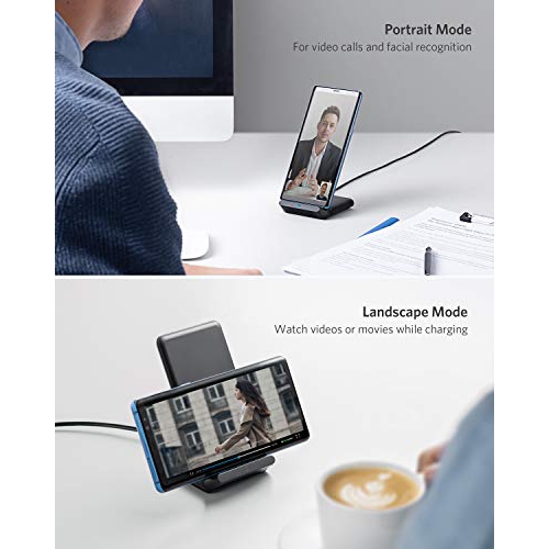 Anker Wireless Charger, PowerWave Stand, Qi-Certified for iPhone 11, 11 Pro, 11 Pro Max, XR, Xs Max, XS, X, 8, 8 Plus, 10W ...