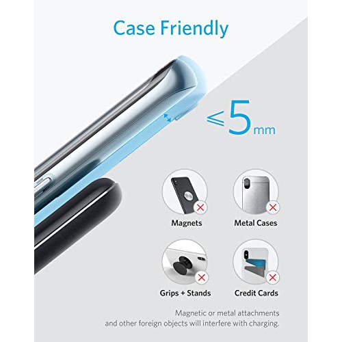 Anker Wireless Charger, PowerWave Stand, Qi-Certified for iPhone 11, 11 Pro, 11 Pro Max, XR, Xs Max, XS, X, 8, 8 Plus, 10W ...