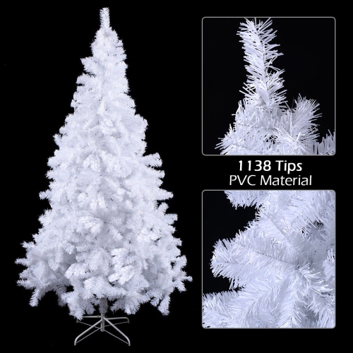 Costway 8Ft Artificial PVC Christmas Tree W/ Stand Holiday Indoor Outdoor