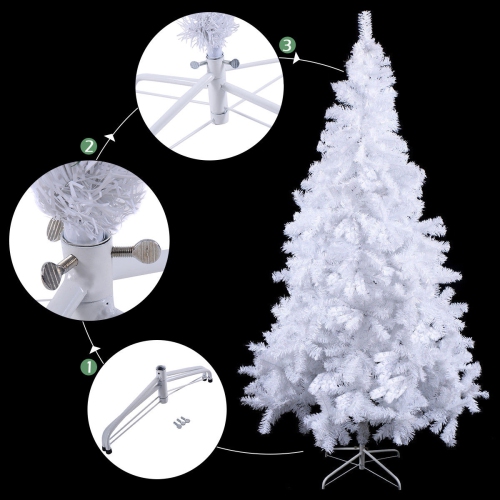 Costway 8Ft Artificial PVC Christmas Tree W/ Stand Holiday Indoor Outdoor