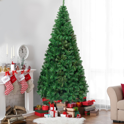 COSTWAY Sapin de Noël Arbre de Noël Artificiel Sapin de Noël artificiel Vert Nature matériau PVC 150cm-240cm