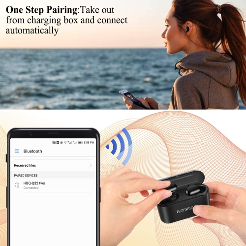 Wireless Earbuds, Bluetooth Earbuds, 3D Stereo, Extra Bass, 100+ Hrs Play Time with 2600 mAh Charging Box