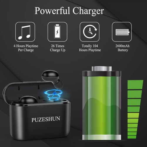Wireless Earbuds, Bluetooth Earbuds, 3D Stereo, Extra Bass, 100+ Hrs Play Time with 2600 mAh Charging Box