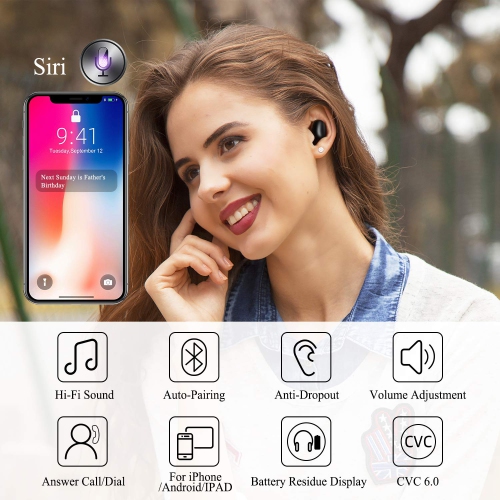 Wireless Earbuds, Bluetooth Earbuds, 3D Stereo, Extra Bass, 100+ Hrs Play Time with 2600 mAh Charging Box