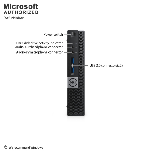 Refurbished - DELL OPTIPLEX 7040 MICRO, Intel Core I5-6500T 2.5G, 8G DDR4, 512G SSD, WIFI, BT, W10H64, 1 Year Warranty(EN/FR)