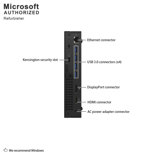 Refurbished - DELL OPTIPLEX 7040 MICRO, Intel Core I5-6500T 2.5G, 8G DDR4, 512G SSD, WIFI, BT, W10H64, 1 Year Warranty(EN/FR)