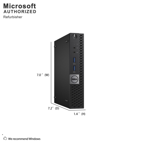 Refurbished - DELL OPTIPLEX 7040 MICRO, Intel Core I5-6500T 2.5G, 16G DDR4, 1T SSD, WIFI, BT, W10H64, 1 Year Warranty(EN/FR)