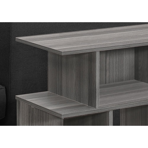 Monarch Contemporary Rectangular Accent Table with Shelves - Grey