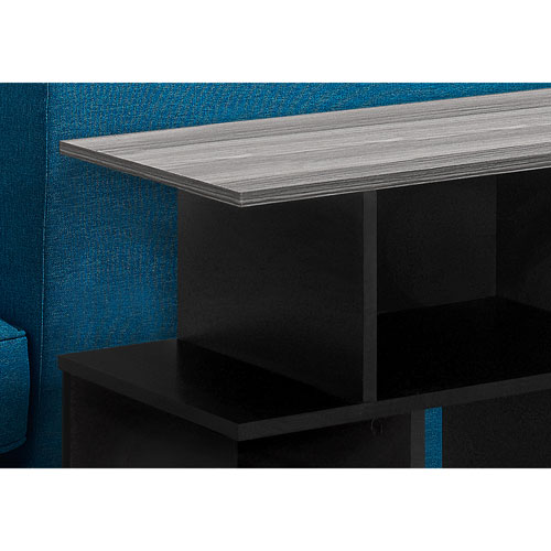 Monarch Contemporary Rectangular Accent Table with Shelves - Black