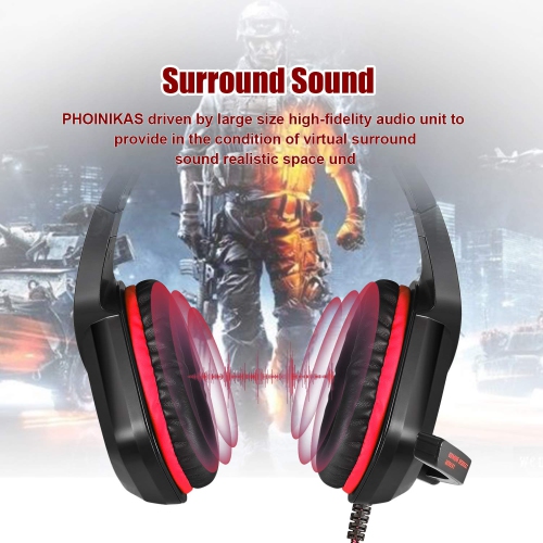 Casque de jeu stéréo, casque à suppression du bruit, Bass Surround, casque de jeu pour PC, PS4, Xbox One, Mac, iPad, avec micro