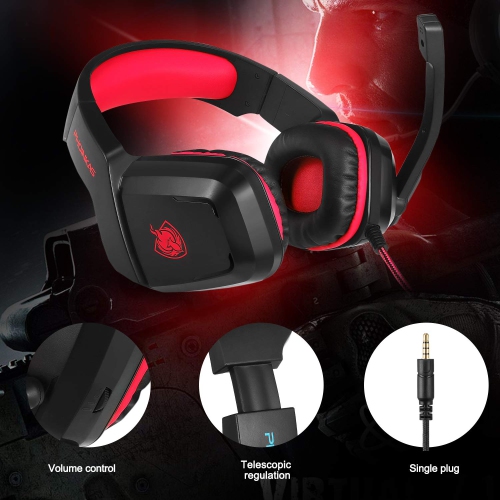 Casque de jeu stéréo, casque à suppression du bruit, Bass Surround, casque de jeu pour PC, PS4, Xbox One, Mac, iPad, avec micro