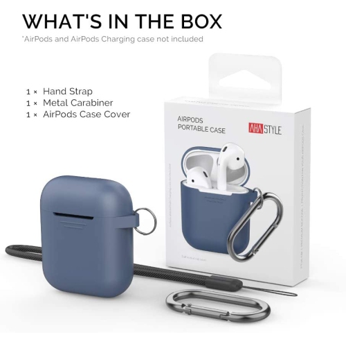 Upgrade AirPods Case Protective Cover Skin [Front LED Visible] Silicone Compatible with Apple AirPods 2 & 1