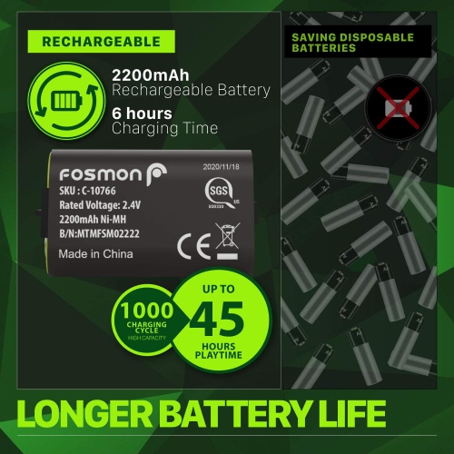 Dual 2 MAX Charger with 2X 2200mAh Rechargeable Battery Pack Compatible with Xbox Series X/S(2020), Xbox One/One X/One S Elite Controllers, High