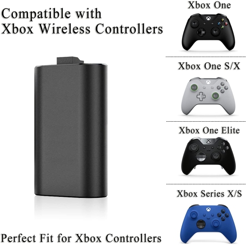 Xbox One Battery Pack, 2 1200 mAh Rechargeable Batteries and 5FT Micro USB Cable with LED for Xbox One/X/S/Elite