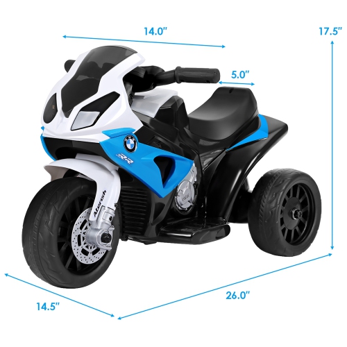 Costway Kids Ride On Motorcycle BMW Licensed 6V Electric 3 Wheels Bicycle w/ Music&Light