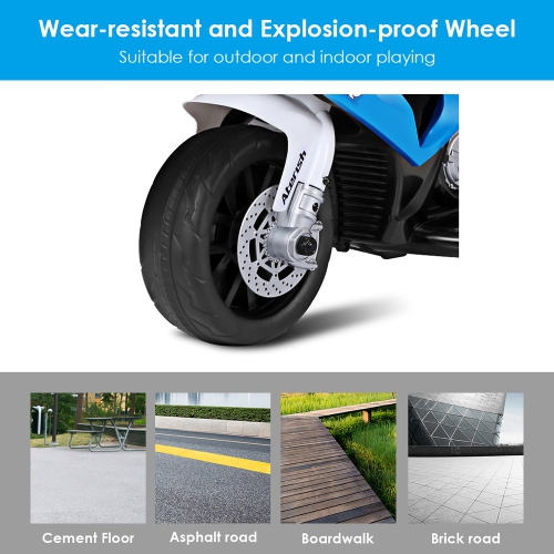 Costway Kids Ride On Motorcycle BMW Licensed 6V Electric 3 Wheels Bicycle w/ Music&Light