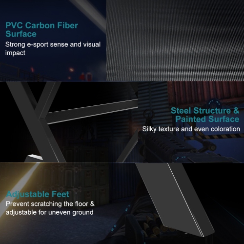 Costway Gaming Desk Computer Desk Table w/Cup Holder & Headphone Hook Gamer Workstation