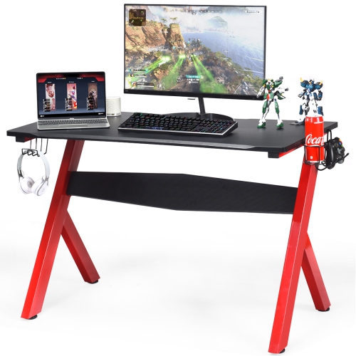 Costway Gaming Desk Computer Desk W Controller Stand Cup Holder