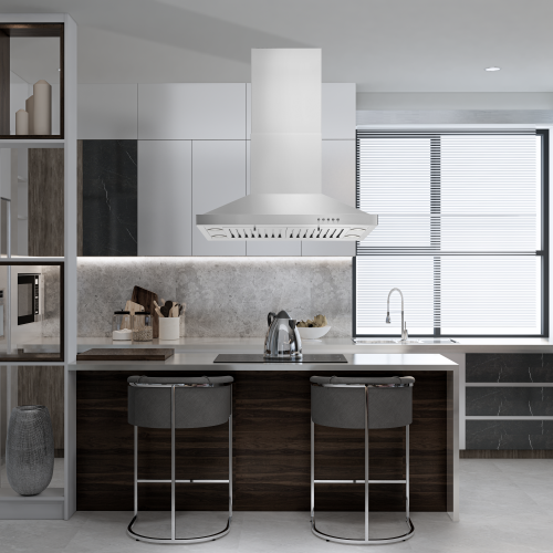 Blue Ocean 30" Stainless Steel Island Mount Kitchen Range Hood