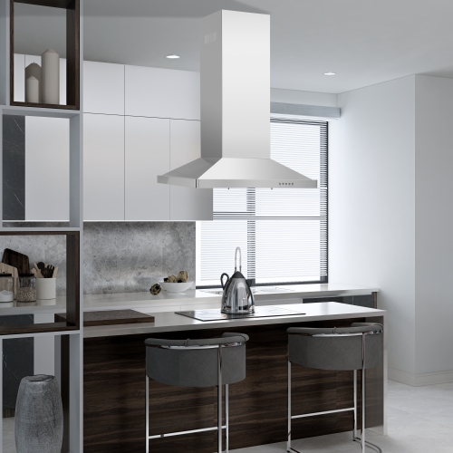 Blue Ocean 30" Stainless Steel Island Mount Kitchen Range Hood