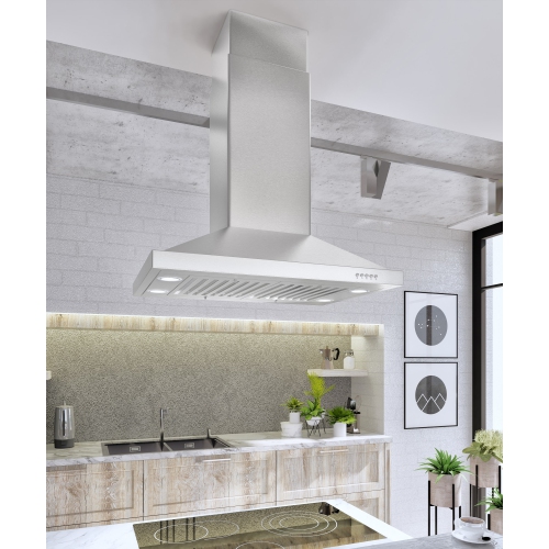 Blue Ocean 30" Stainless Steel Island Mount Kitchen Range Hood