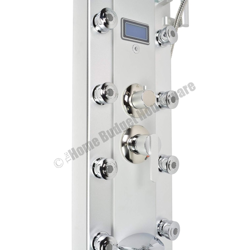 Blue Ocean 52” Aluminum Shower Panel Tower with Rainfall Shower Head