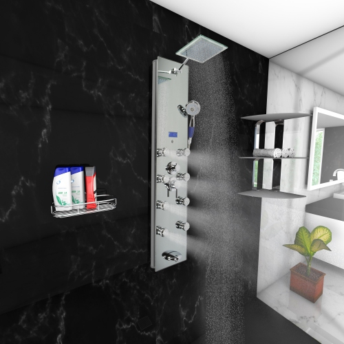 Blue Ocean 52"" Aluminum Shower Panel with Shower Head