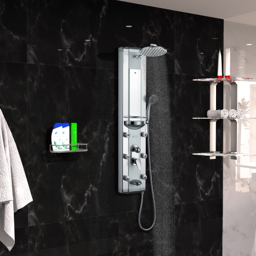 Panneau de douche en aluminium avec pomme de douche « Blue Ocean 50 »