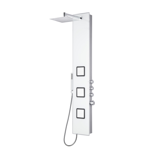 BLUE OCEAN  Ocean 59” Aluminum Spa8659 Thermostatic Shower Panel With Shower Head (Spa8659)